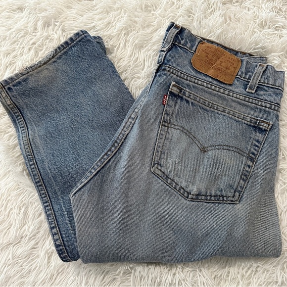 Vintage 80s/90s Levi’s 505 USA Made Zip Fly Straight Leg Distressed Jeans 33x32 - Picture 11 of 13